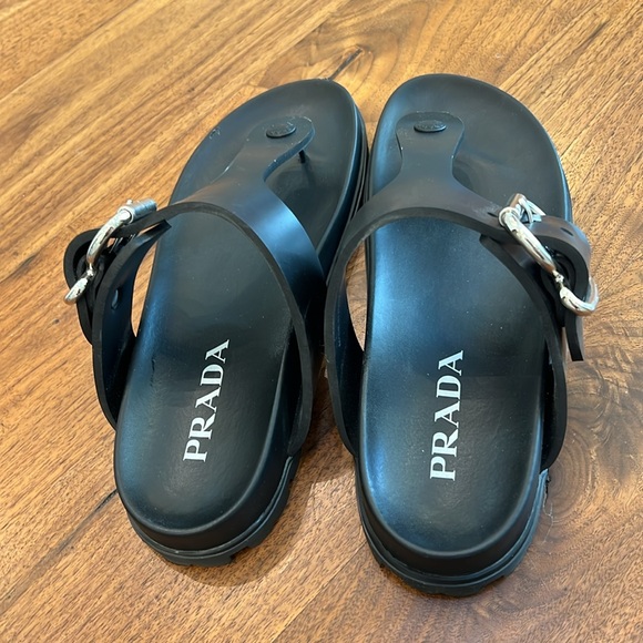 Prada Calzature Donna Buckle Soft Slide Lug Sole Sandal - Picture 7 of 12